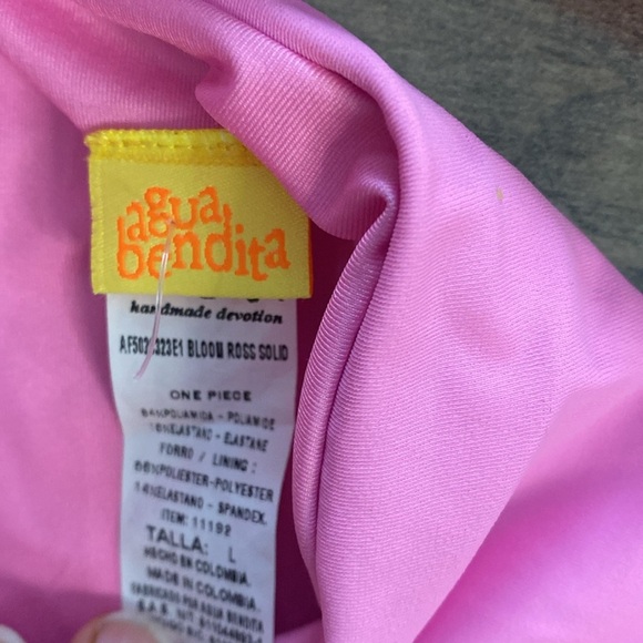 AGUA BENDITA Bloom ross solid one piece in pink Large - Picture 12 of 13